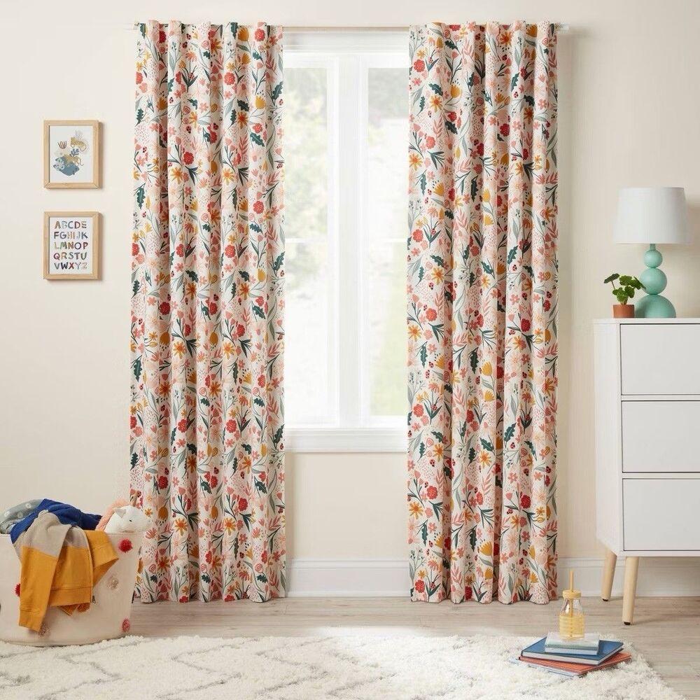 Pillowfort In the Garden Blackout Curtain Panel 42x95" Kids Floral New No Tag